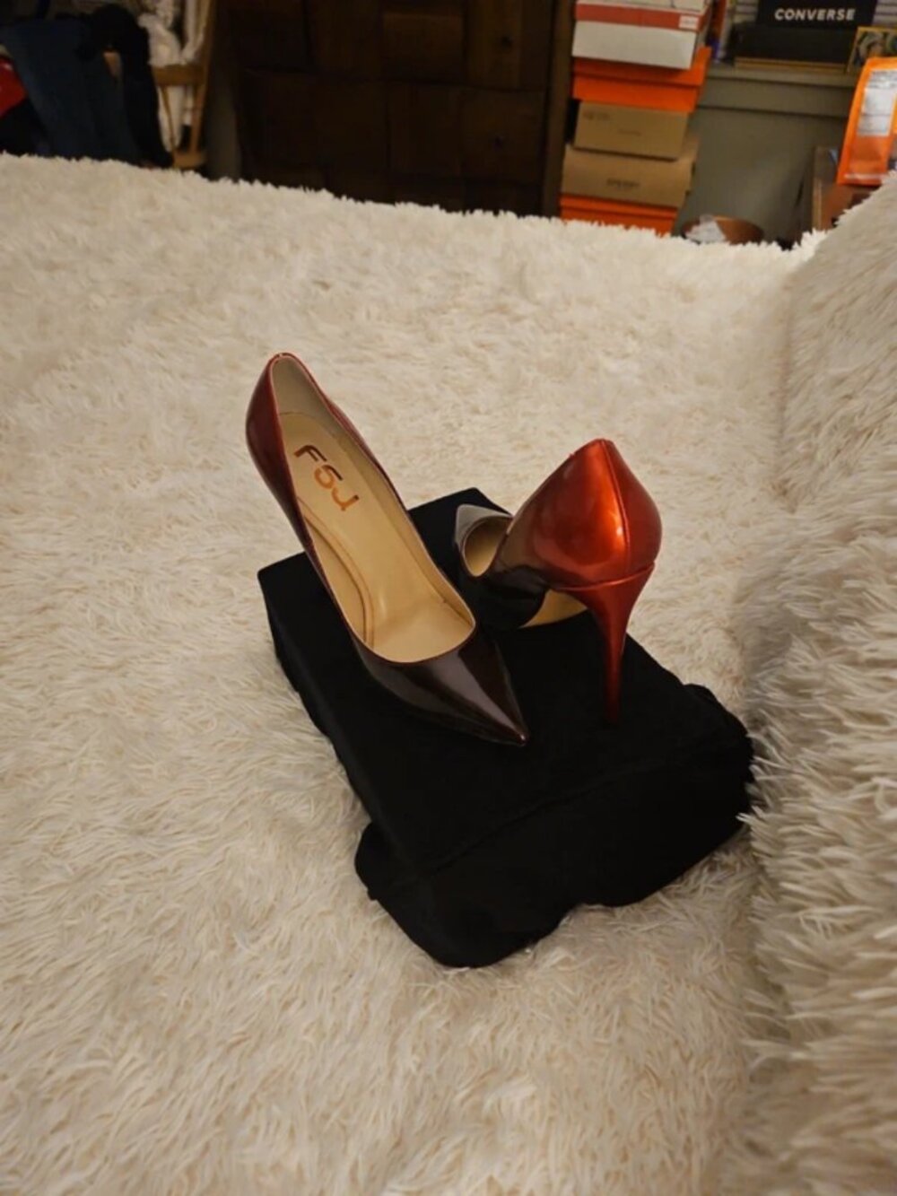FSJ, 5" Red Ombre Pumps Size 7